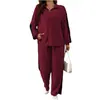 Moda feminina europeia e americana conjunto casual transfronteiriço outono/inverno 2026 conjunto de duas peças de moletom canelado e calça de perna larga
