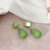 Pendientes Exagerados de Gota de Agua de Nicho Estilo Retro de Hong Kong Sentido de Alta Gama Diseño de Color Contrastante Pendientes Versátiles Pendientes Artísticos Mujer