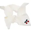Pañuelo Cuadrado con Lunares Crema y Lazo, Goma para el Cabello para Mujer, Cuerda para el Cabello Versátil Estilo Bosque de Alta Gama, Banda de Goma Duradera, Diadema de Intestino Grueso