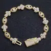 Pulseira Cruz Olho Europeia e Americana Transfronteiriça Versátil de Alto Padrão Joias Hip-Hop Masculinas Pulseira de Zircônia Personalização