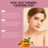 Eelhope Ácido Kójico Cúrcuma Lenços de Algodão de Limpeza Limpeza Suave Pele Facial Poros Limpeza Refrescante Cuidados com a Pele