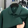 Camisa polo hexagonal de piqué de algodón 100% mercerizado de manga larga para hombre, camiseta básica de otoño e invierno, camiseta de cuello con botones de algodón puro
