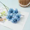 5 rosas bolha de seda artificial, arranjo floral interno sem manutenção, flores decorativas para recepção de hotel com um toque de luxo