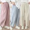 Pantalones Globo de Algodón Lavado Delgados y Sencillos de Verano para Mujer Talla Grande 100 kg Plus, Pantalones Capri Talla Grande 7583