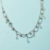 Super Hada Elegante Borla Colgante de Cristal Cadena de Clavícula Ultrafina Ultrafina Fina Accesorios Vestido de Noche Collar Cadena de Clavícula