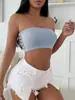 Comercio Exterior Transfronterizo Europeo y Americano Temu Más Vendido Bandeau Sin Costuras Hueco Transpirable Alta Elasticidad Ropa Interior Bandeau para Uso Diario