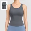 Novo Top Esportivo para Yoga com Gola Redonda e Bojo Integrado, Alta Elasticidade, Costas Nadador, Sem Costura para Corrida