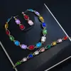 Joias Europeias e Americanas Cruz Quadrado Retrô Colar Brincos Pulseira Conjunto de Três Peças Luxo Leve Versátil Personalidade Corrente da Clavícula