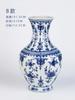 Vaso de Porcelana Azul e Branco Barriga Grande Jingdezhen Antigo Padrão de Flores e Pássaros Estilo Chinês Decorações de Estudo em Casa Casa de Chá Pousada Ornamentos