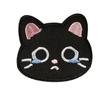 Logo Bordado por Computadora Serie de Gato Negro Lindo Dibujo Animado Pegatina de Tela Bordada Adhesiva DIY para Funda de Teléfono Móvil, Taza de Agua, Ropa