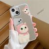 Capa de Celular Temática de Gato Adequada para Estudantes, Capa de Celular com Espelho para Apple 17Pm, Capa Simples com Espelho para Apple 16Plus, Atacado