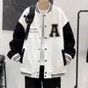 Chaqueta de béisbol para hombre de primavera y otoño, abrigo holgado de bloques de color, chaqueta casual de moda para estudiantes y parejas