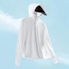 Ropa de protección solar de hilo crudo Ropa de protección solar de seda de hielo para mujer para hombre ala de goma negra desmontable protección UV UPF50 + ropa de pesca