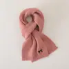 Conjunto de Gorro y Bufanda para Niños Invierno Engrosado Cálido Lana Tejido Estilo Coreano Bufanda de Estilo Conjunto de Dos Piezas Moderno