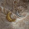 Estilo Europeo y Americano Moda Simple Sentido del Diseño Collar de Luna de Metal Cadena Pesada para Clavícula Artículo Brote de Luna