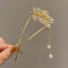 Exquisita y Lujosa Horquilla de Aleación en Forma de U para Fijar y Peinar el Cabello, Horquilla de Perlas y Pedrería para Mujeres