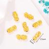 DIY frisado pulseira colar buraco contas tridimensionais banhado a cobre 18K ouro real estilo chinês pingente de gota de ouro antigo