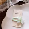 Novo Estilo Menina Doce Presilha de Cabelo Flor de Cristal com Contas Presilha Lateral para Franja Infantil Conjunto de Presilhas Bb Acessório de Cabelo
