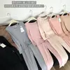Conjunto de Ropa de Otoño para Pareja, Capa Base de Algodón Puro para Hombres y Mujeres, Ropa Interior de Color Sólido, Se Puede Usar por Fuera, Capa Base de Manga Larga, Pantalones Largos, Camiseta