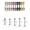 Acero de titanio acero inoxidable perforación 1.2/1.6mm galvanizado barra recta clavo de labio clavo de ombligo clavo de pezón candado de labio clavo de hueso clavo de lengua al por mayor