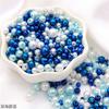 3-8mm ABS Iridescente Perfurado Pérola Artificial Redonda Contas Soltas Artesanal DIY Acessórios Macaron Caixa de Maquiagem Enchimento de Contas