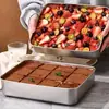 Caixa de Almoço Crocante de Aço Inoxidável Transfronteiriça Caixa de Embalagem Refrigerada para Geladeira Caixa de Armazenamento para Piquenique Prato Quadrado Tiramisu