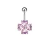 Ventas Directas de Fábrica Transfronterizo Acero Inoxidable Perforado Serie Rosa Clavo de Ombligo Y2K Mariposa Corazón Incrustado Circonita Anillo de Ombligo