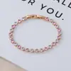 Pulsera de Zirconia de Colores de Alta Calidad, Lujo Ligero, Moda Estilo Coreano, Joyería Femenina Simple y Elegante, Pulsera Versátil y de Gama Alta
