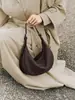 Bolso hobo de media luna de piel de becerro de curtición vegetal teñido al agua, modelo nuevo 2026 para mujer, adecuado para ir al trabajo, se puede usar como bolso de mano, bolso de hombro o bolso cruzado.