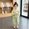 Conjunto de Sudadera con Cuello Redondo Nuevo Transfronterizo para Niños 2026, Moda Otoñal Elegante para Bebé, Conjunto de Dos Piezas con Estampado Floral de Manga Larga