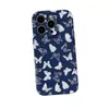 Funda protectora de una sola capa para iPhone 18 17pro, popular de alta gama, minimalista, azul y blanco, mariposa, Vim