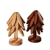 Alfombrilla Aislante para Árbol de Navidad Mesa de Comedor Alfombrilla Antiescaldado un Árbol Madera Maciza Decoración de Entrada Adornos Regalo de Inauguración de Casa Mudanza