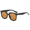 Gafas de Sol Nuevas de Montura Grande para Mujeres con Rostros Redondos, Look Adelgazante Marrón Protector Solar Fotografía Callejera, Gafas de Sol Retro Cuadradas de Estilo Coreano de Alta Gama