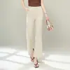 Calça boca de sino cropped de cor sólida, elegante e moderna, para mulheres, nova coleção de verão 2026, fina, elástica, de corte justo, cintura alta, micro flare