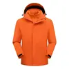 Chaqueta tres en uno para exteriores para hombres y mujeres, conjunto de dos piezas con capucha desmontable, a prueba de viento e impermeable, adecuada para actividades al aire libre y senderismo, con impresión personalizable