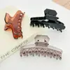 Pinza para el pelo de color té con leche retro estilo francés, pinza de garra grande transparente para la parte trasera de la cabeza, pinza de tiburón elegante de temperamento coreano para niñas