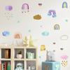 FX-B272 - Pegatinas decorativas de pared para dormitorio infantil, diseño de nubes, arcoíris y lluvia, autoadhesivas
