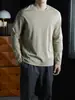 Tejido de doble cara Algodón Lyocell suave y elástico apto para la piel Camiseta de manga larga para hombre para primavera y otoño, adecuada para ir al trabajo y uso casual