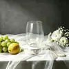Copa de Vino Tinto, Vaso de Agua Personalizado, Antirroturas, Borde Azul, Lujo Ligero, Hecho a Mano, Transparente, Asa Grande, Resistente a Caídas, Tamaño Grande, Moderno