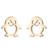 Aretes Navideños de Invierno Moda Acero Inoxidable Lindos Nuevos Elegantes Nicho Animal Pingüino Hélice de Oreja Clavo de Hueso Ins Venta al por Mayor