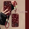 Funda para Teléfono de Gato con Lazo Adecuada para Apple 18Pro iPhone 17 con Correa 16 Silicona 15 Linda 14/13