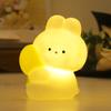 Conejo de Cacao Luz Nocturna Oso Tulipán Lámpara de Mesita de Noche Brillante Luz LED Protección Ocular Luz Nocturna para Habitación Infantil Batería Incorporada
