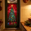 Festival de Natal Estilo Múltiplo Árvore de Natal em Aquarela Adesivos para Janela Vidro de Vitrine Porta de Vidro Decoração de Casa Adesivos Eletrostáticos para Vidro