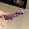 Pinza para el Cabello de Lazo Dulce de Felpa Estilo Coreano, Pasador de Lazo Morado, Accesorio para el Cabello