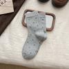 Calcetines Florales de Moda para Mujer 2025 Nuevos Calcetines Sin Costuras de Media Pantorrilla Moda Versátil Estilo Japonés Calcetines Holgados Calcetines Grises para Mujer