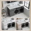 Lavadora y secadora de tambor multifunción para balcón, con lavabo superior y frotador, nueva lavadora y secadora de aluminio con doble tambor.