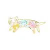 Elegante y Único Broche de Gato con Incrustaciones de Diamantes en Colores Dulces Que Estira su Cuerpo, Lindo y Versátil Pin de Mascota Animal para Mujeres