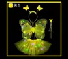 Nuevas alas de mariposa para niños, juguete luminoso LED20, diadema de ángel con alas luminosas, puesto de tres piezas al por mayor