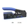 Alicates Multifuncionales para Cable de Red Cat7 8P/6P Pinzas de Engarzado de Conector de Cristal Pelado, Corte y Engarzado Herramienta de Red Tres en Uno con Diseño de Agujero Pasante