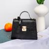 Bolso Kelly Estampado de Cocodrilo 2022 Bolso de Mano para Dama Bolso de Mano Sencillo Estilo K Moda Retro Bolso Cuadrado Pequeño